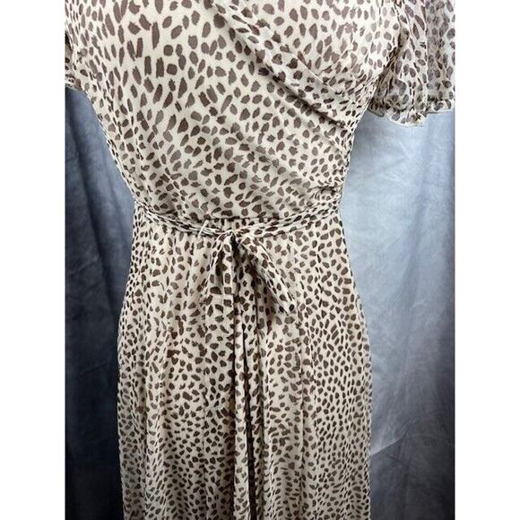 Kate And Lily Women’s Dress Size 6 Animal Print Midi Short Sleeve Pullover - Picture 2 of 6